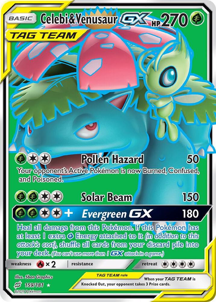 Celebi & Venusaur GX (Full Art) - SM - Team Up