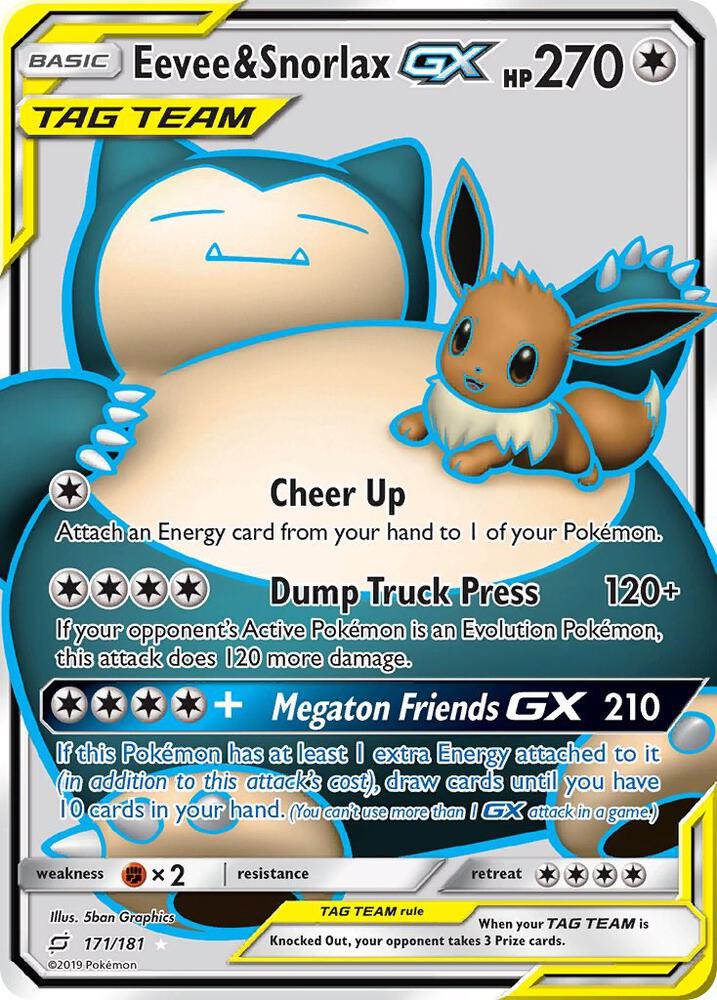 Eevee & Snorlax GX (Full Art) - SM - Team Up
