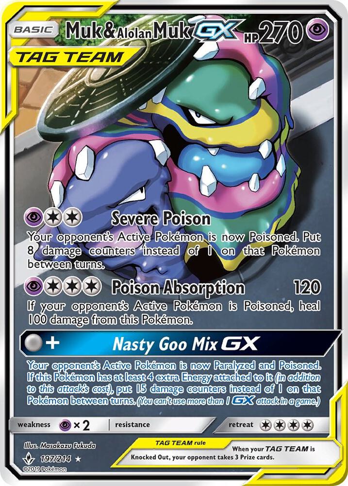 Muk & Alolan Muk GX (197) (Full Art) - SM - Unbroken Bonds