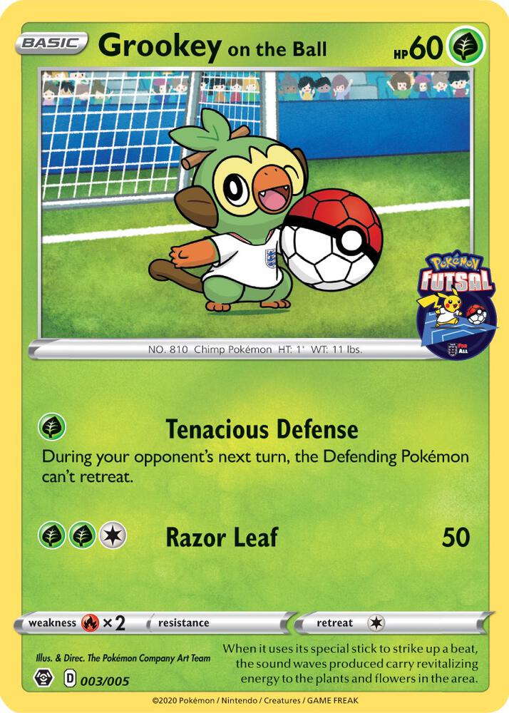Grookey on the Ball - 003/005 (Pokemon Futsal) - Miscellaneous Cards & Products