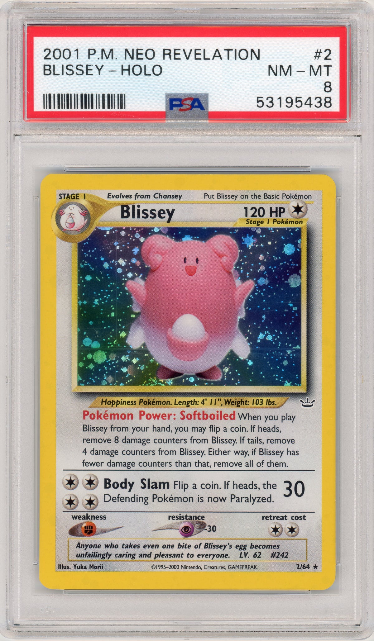 2001 Blissey Holo 2 Neo Revelation PSA 8 53195438