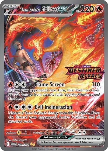 Team Rocket's Moltres ex - 229/182 (Destined Rivals Stamp) - Miscellaneous Cards & Products