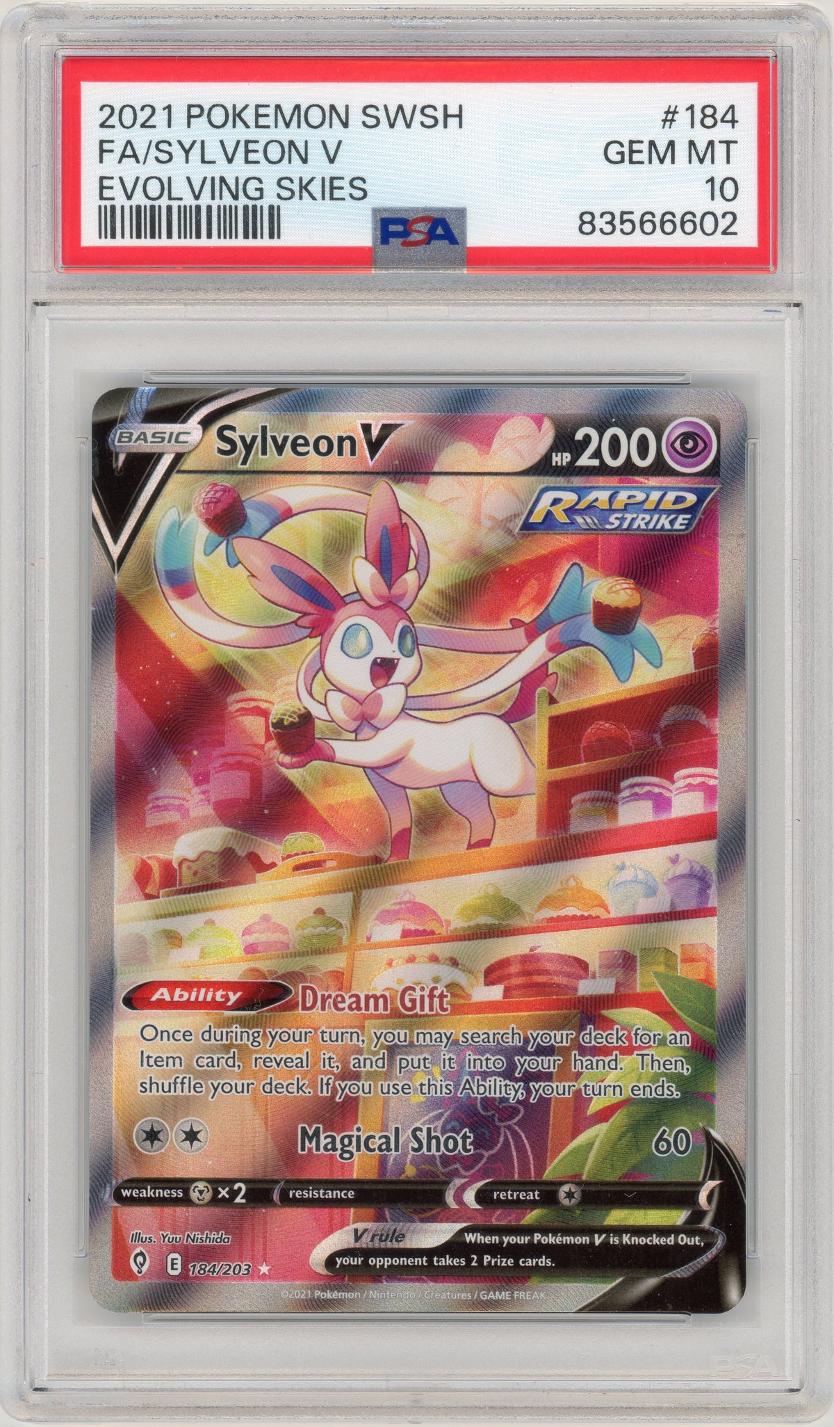 2021 Sylveon V Alt Art 184 Evolving Skies PSA 10 83566602