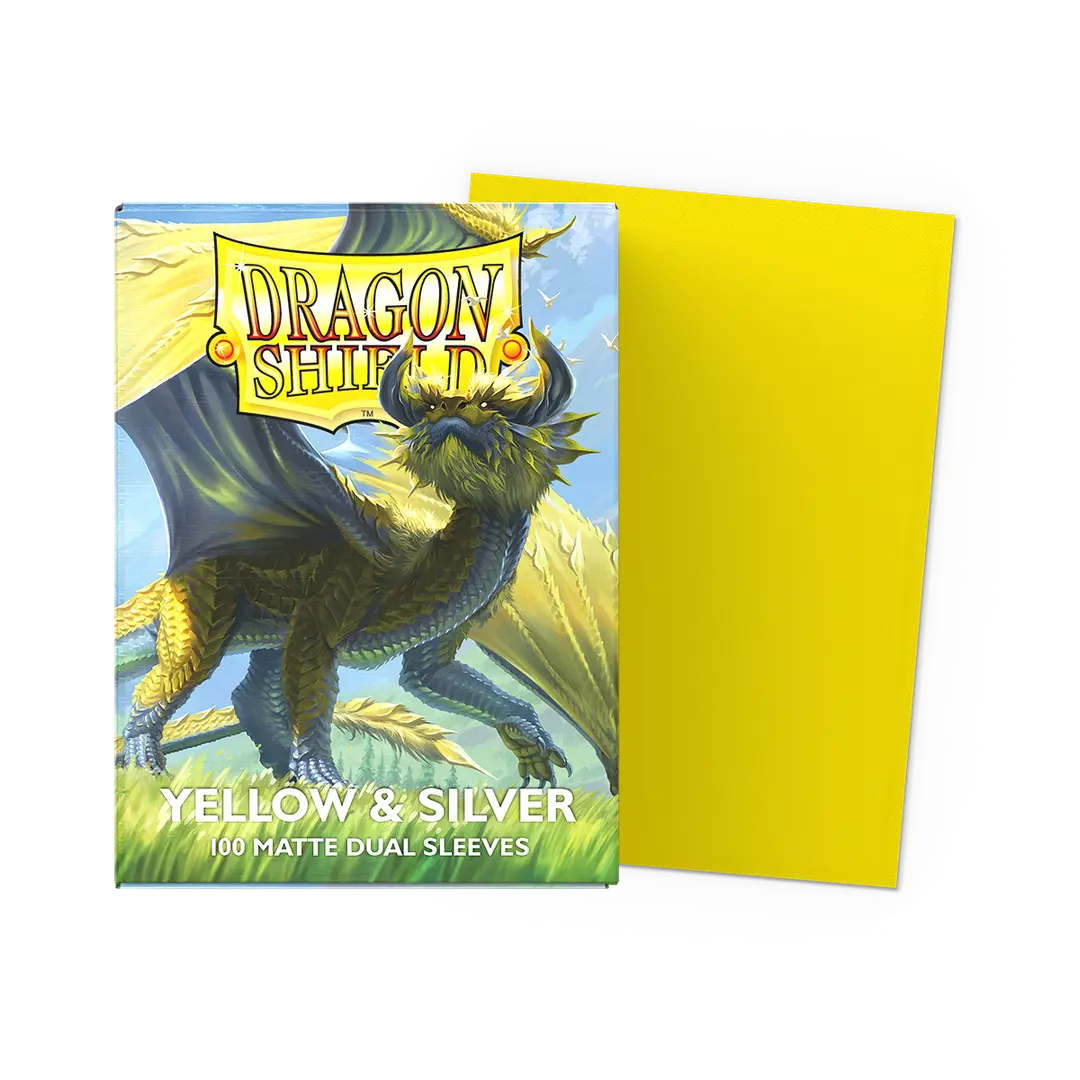 Dragon Shield Sleeves Matte Dual Yellow & Silver