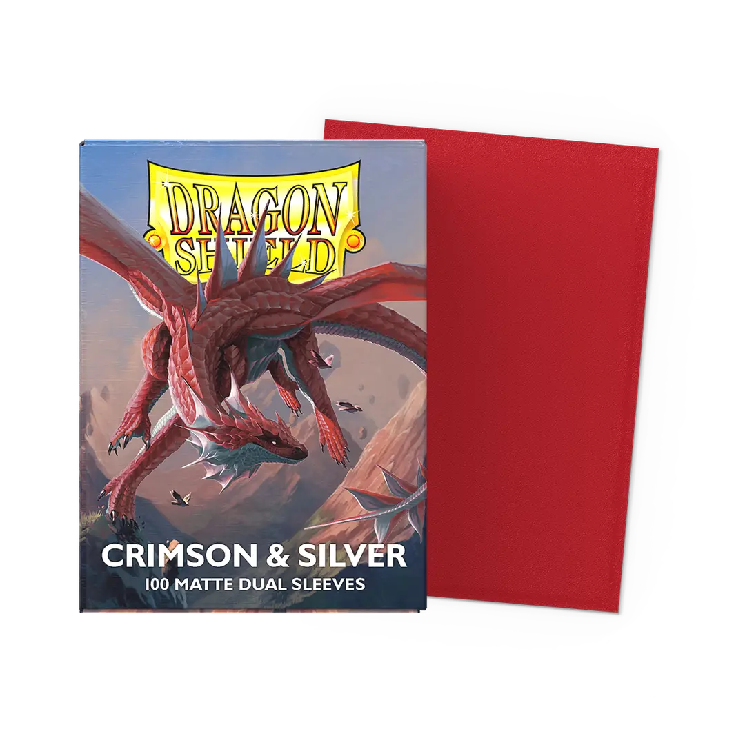 Dragon Shield Sleeves Matte Dual Crimson & Silver