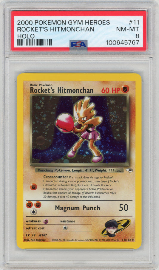 2000 Rocket's Hitmonchan Holo PSA 8 100645767