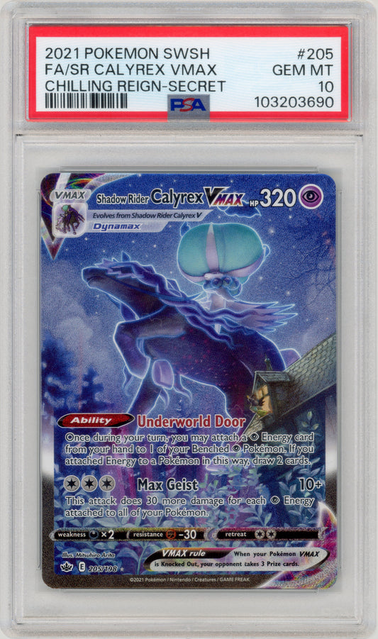 2021 Shadow Rider Calyrex Vmax 205 Chilling Reign PSA 10 103203690
