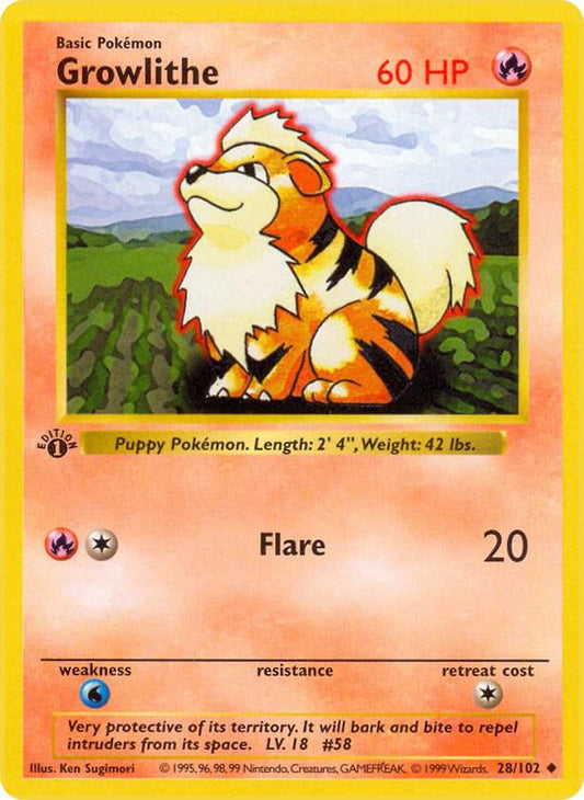 Growlithe - Base Set (Shadowless)