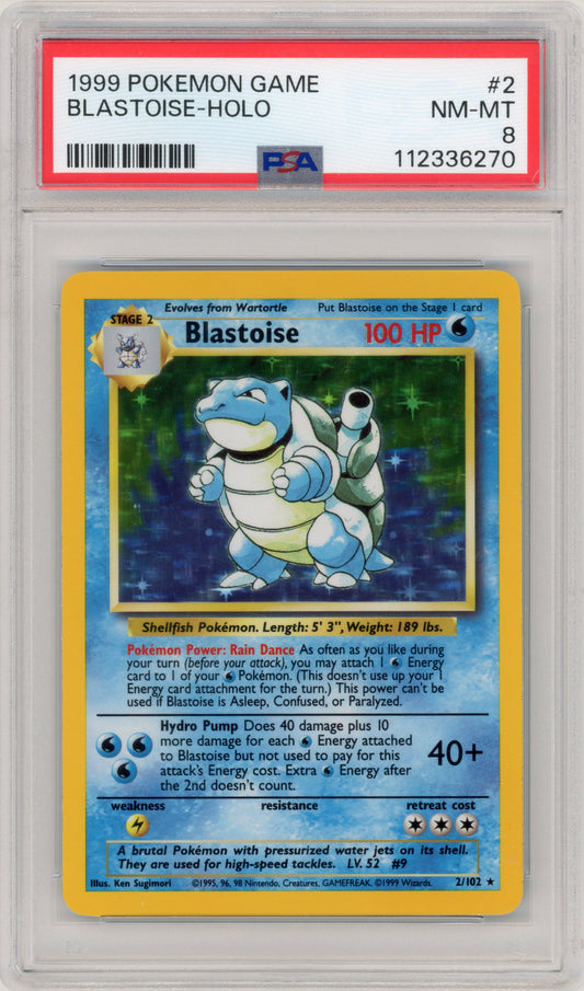 1999 Blastoise Holo 2 Base Set Unlimited PSA 8 112336270