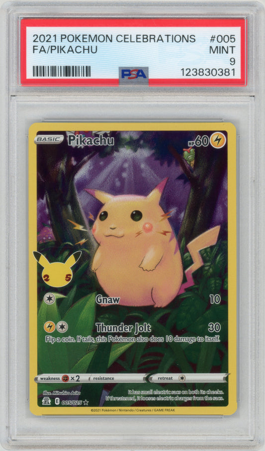 2021 Pikachu 005 Celebrations PSA 9 123830381