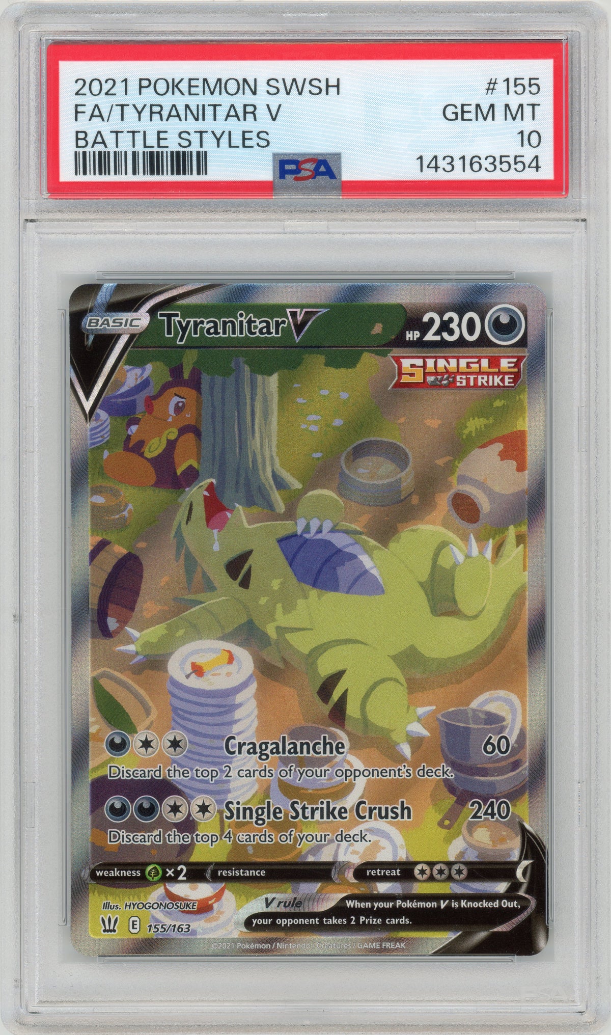 2021 Tyranitar V 155 Battle Styles PSA 10 143163554