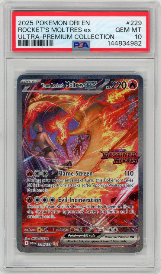 2025 Team Rocket's Moltres ex Ultra-Premium Collection Promo PSA 10 144834982