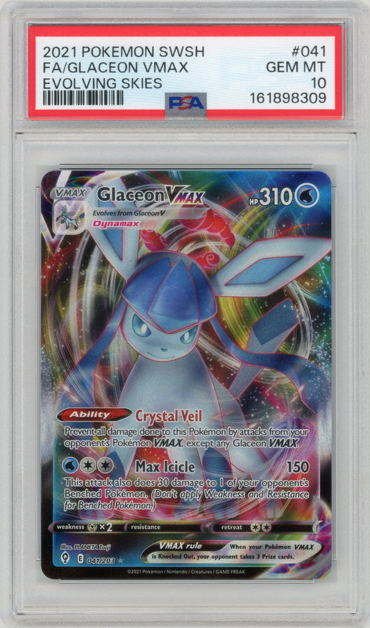 2021 Glaceon VMAX 041 Evolving Skies PSA 10 161898309
