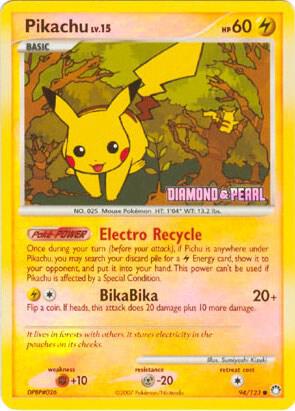 Pikachu - 94/123 (Diamond & Pearl) - Burger King Promos