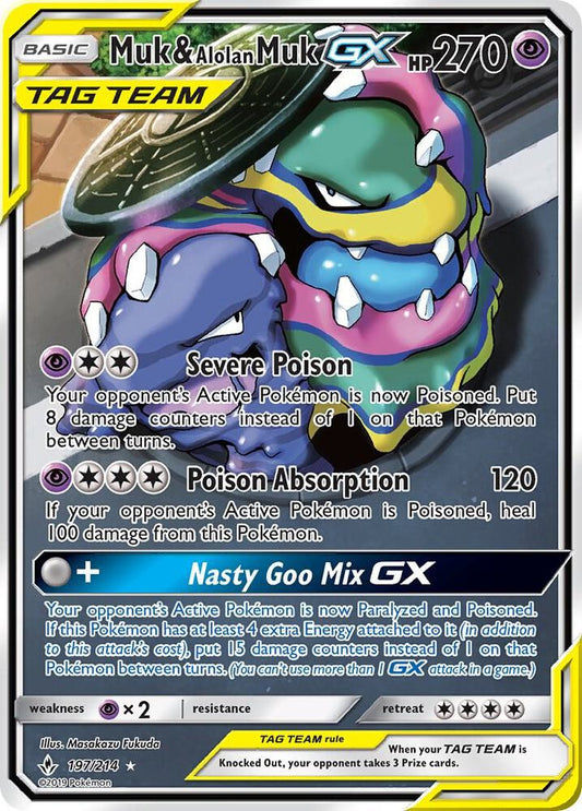 Muk & Alolan Muk GX (197) (Full Art) - SM - Unbroken Bonds