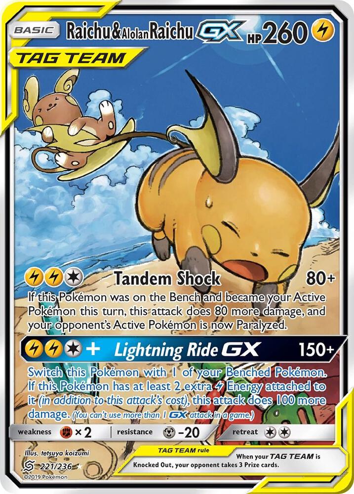 Raichu & Alolan Raichu GX (Alternate Full Art) - SM - Unified Minds