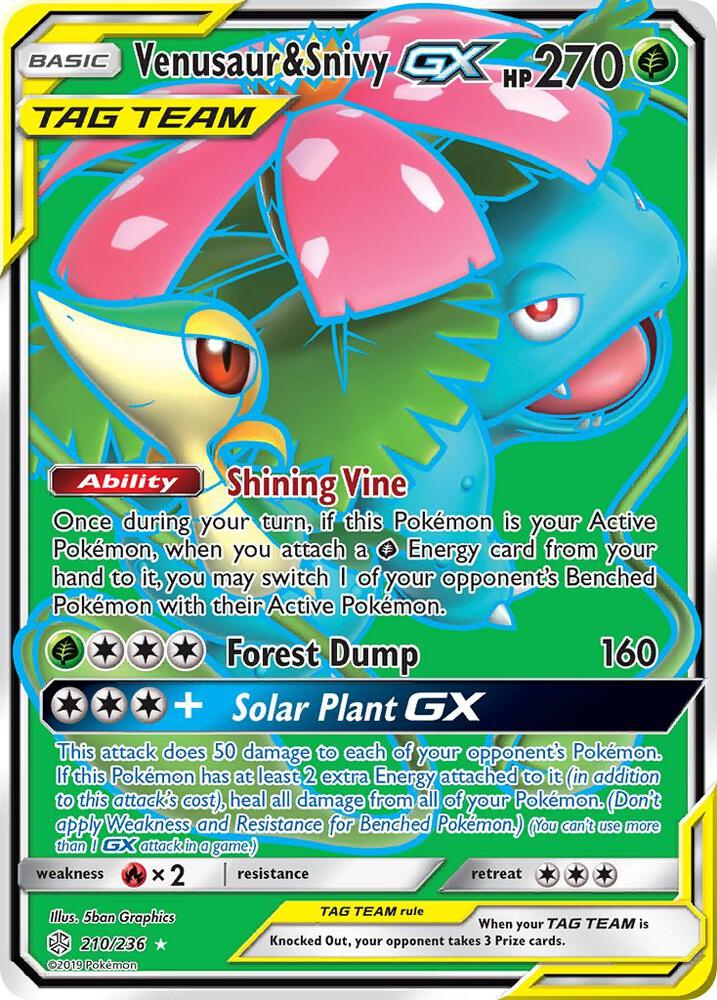 Venusaur & Snivy GX (Full Art) - SM - Cosmic Eclipse