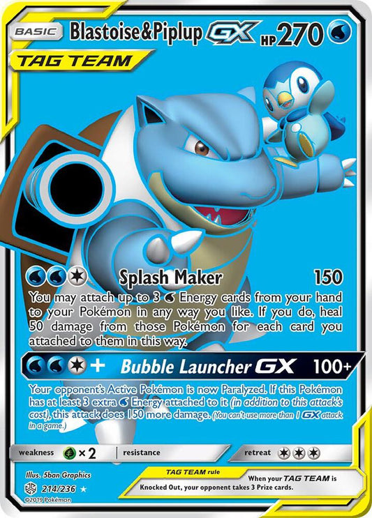 Blastoise & Piplup GX (Full Art) - SM - Cosmic Eclipse