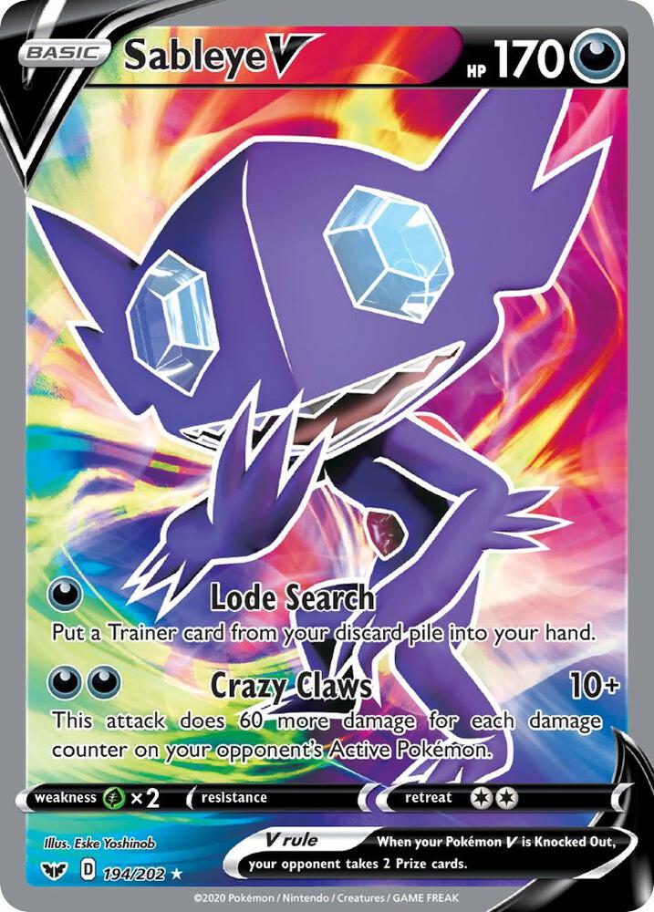 Sableye V (Full Art) - SWSH01: Sword & Shield Base Set