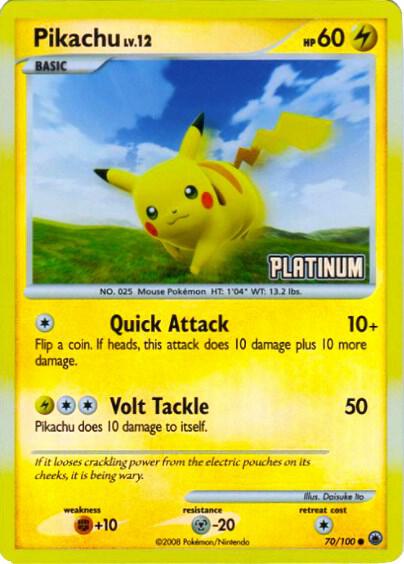 Pikachu - 70/100 [Platinum] - Burger King Promos