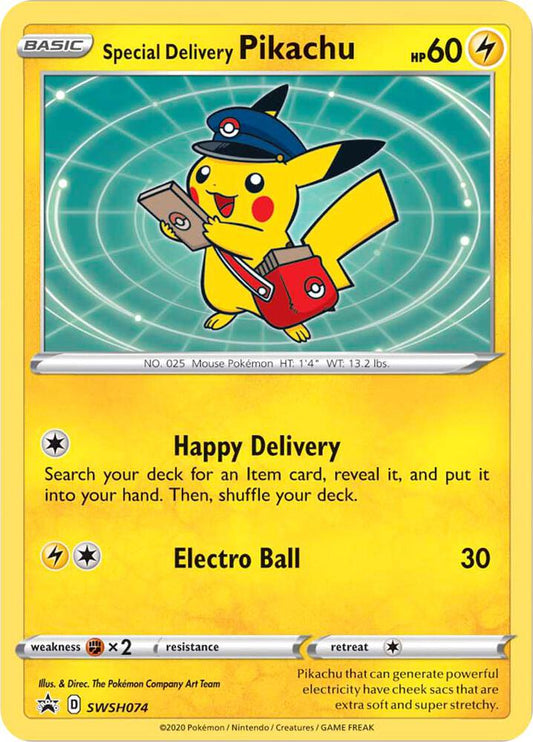 Special Delivery Pikachu - SWSH074 - SWSH: Sword & Shield Promo Cards