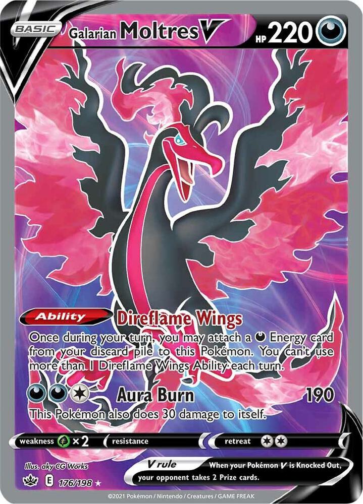 Galarian Moltres V (Full Art) - SWSH06: Chilling Reign