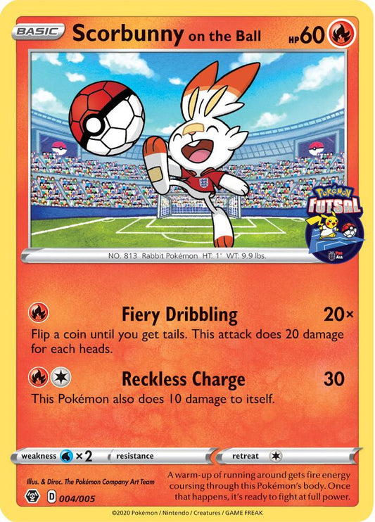 Scorbunny on the Ball - 004/005 (Pokemon Futsal) - Miscellaneous Cards & Products