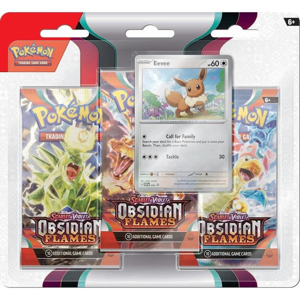 Obsidian Flames 3 Pack Blister [Eevee] - SV03: Obsidian Flames