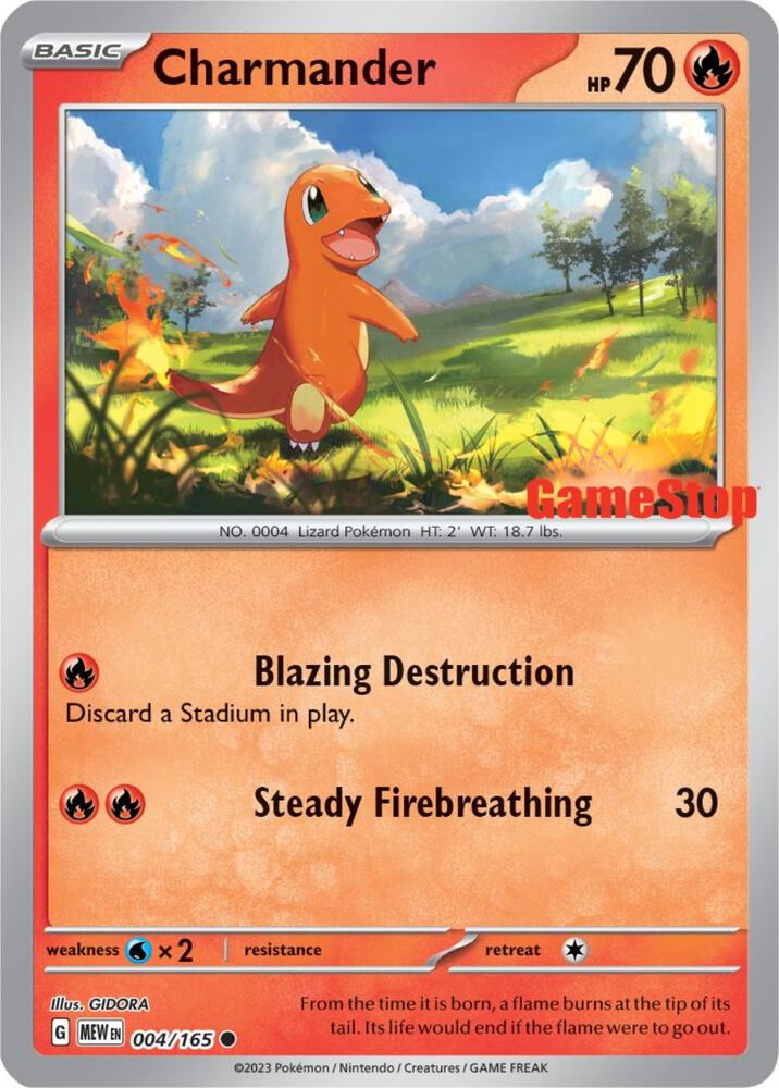 Charmander - 004/165 (GameStop Exclusive) - Miscellaneous Cards & Products