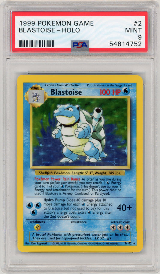 1999 Blastoise 2 Base Set Unlimited PSA 9 54614752