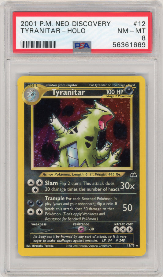 2001 Tyranitar 12 Neo Discovery Unlimited PSA 8 56361669