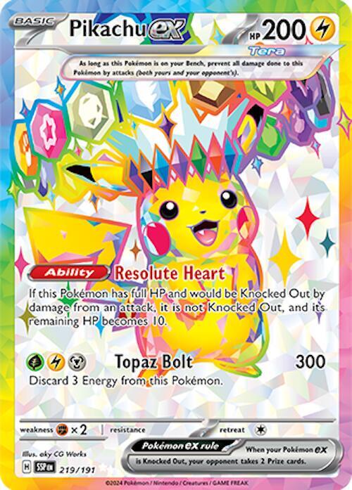 Pikachu ex - 219/191 - SV08: Surging Sparks