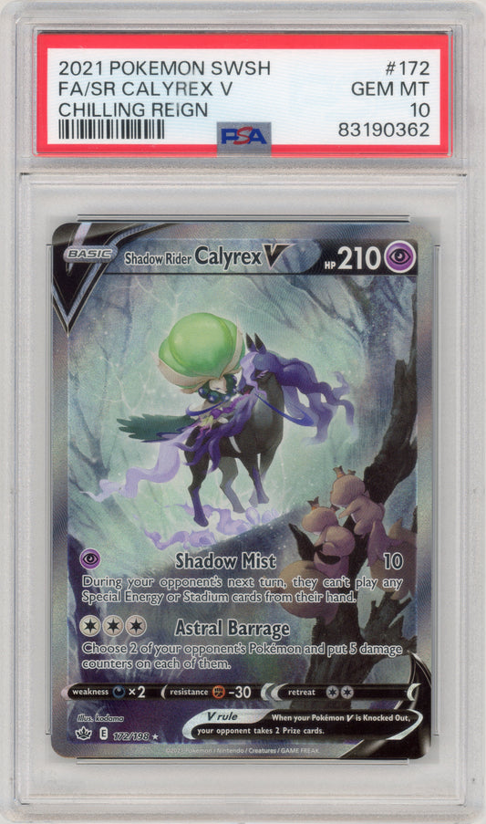 2021 Shadow Rider Calyrex V Alt Art 172 PSA 10 83190362