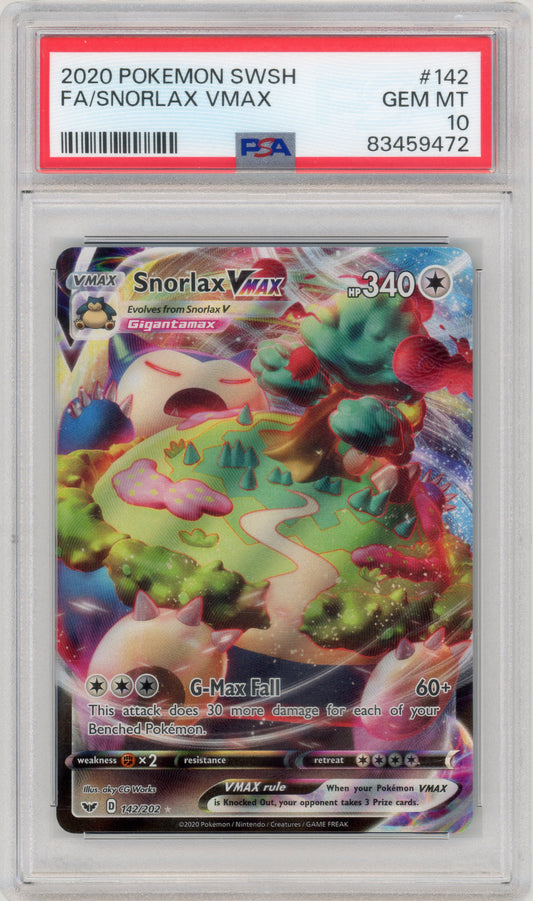 2020 Snorlax Vmax 142 SW&SH Base PSA 10 83459472