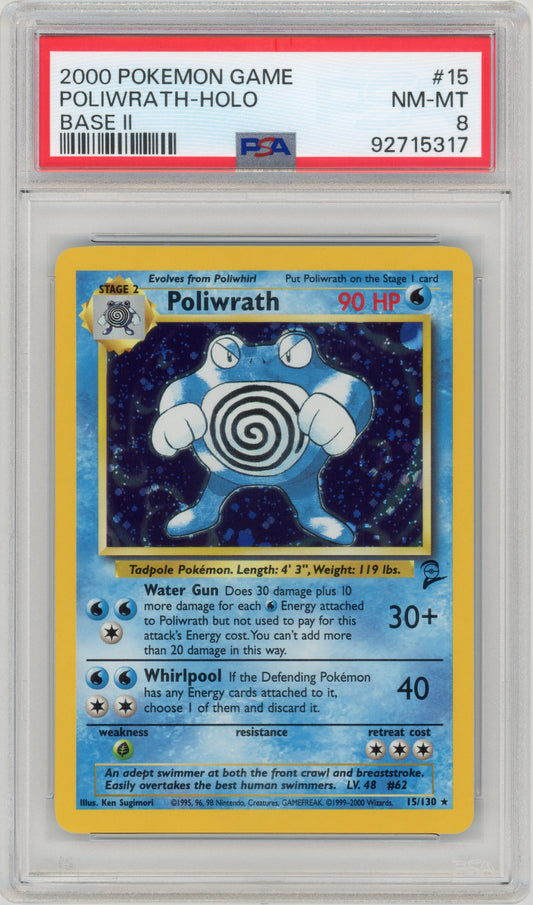 2000 Poliwrath Base Set 2 Holo PSA 8 92715317
