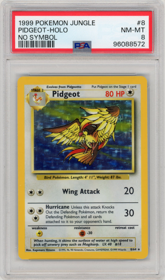1999 pidgeot 8 Jungle No Symbol PSA 8 96088572