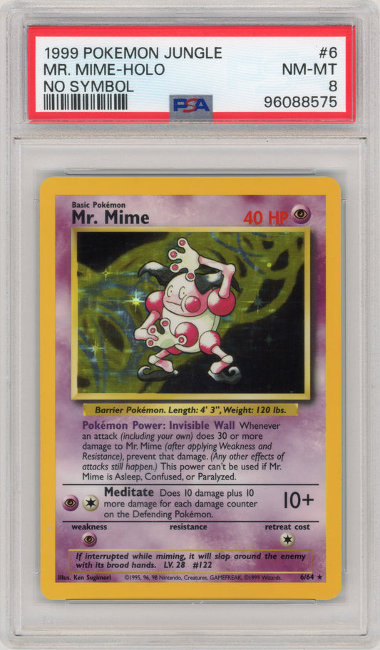 1999 Mr. Mime 6 Jungle No Symbol PSA 8 96088575