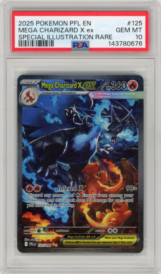 2025 Mega Charizard X ex 125 Phantasmal Flames PSA 10 143780676